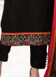 Black Pant Style Suit With Colorful Embroidery