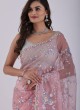 Heavy Sequins Embroidered Organza Saree