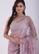 Lavender Organza Sequins Embellished Saree