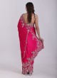 Stunning Rani Color Traditional Saree