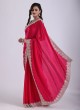 Designer Deep Pink Color Crepe Silk Saree