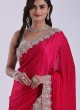 Designer Deep Pink Color Crepe Silk Saree