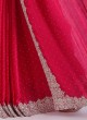 Designer Deep Pink Color Crepe Silk Saree