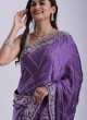 Irresistible Embroidered Purple Designer Saree