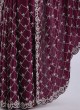Heavy Embroidered Wine Crepe Chiffon Saree
