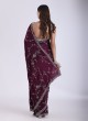 Designer Diamond Work Fancy Saree In Wine Color