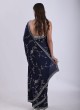 Navy Blue Saree Embellished with Diamonds