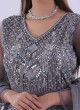 Grey Diamond Embellished Wedding Gown