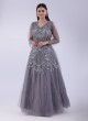 Grey Diamond Embellished Wedding Gown