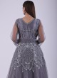 Grey Diamond Embellished Wedding Gown