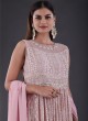 Pink Pant Style Salwar Suit With Heavy Embroidery