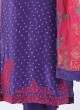 Purple Pant Style Salwar Kameez with Bandhani Prints