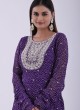 Purple Bandhani Print Georgette Sharara Suit