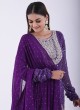 Purple Bandhani Print Georgette Sharara Suit