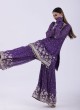 Purple Bandhani Print Georgette Sharara Suit