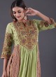 Pista Green Palazzo Style Salwar Kameez