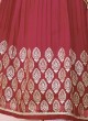 Silk Lehenga Choli In Rani Color