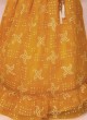 Yellow And Off White Bandhani Print Lehenga Choli