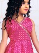 Pink And Grey Dhoti Style Salwar Kameez