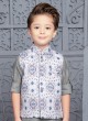 Fancy Printed Nehru Jacket Set For Boys