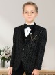 Black Embroidered Suit For Boys