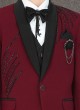 Deigner Maroon Color Embroidered Suit