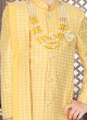 Yellow Readymade Thread Sherwani For Wedding