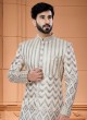 Fancy Cream Color Silk Indowestern Set