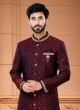 Wedding Wear Maroon Indowestern Set