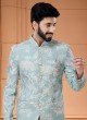 Designer Jodhpuri Suit Carolina Blue Color