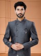 Stylish Jodhpuri Suit In Grey Color
