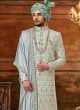 Men's Wedding Cream Embroidered Sherwani Set