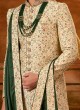 Wedding Wear Cream Hand Embroidered Sherwani