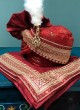 Maroon Safa And Dupatta For Wedding