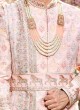 Pink Readymade Silk Anarkali Style Sherwani