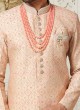 Dark Beige And White Color Indowestern For Men