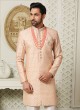 Dark Beige And White Color Indowestern For Men