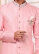 Readymade Pink Embroidered Indowestern Set