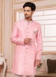 Readymade Pink Embroidered Indowestern Set