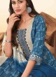 Shagufta Blue Color Cotton Salwar Kameez