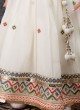 Off White Chiffon Lehenga Choli For Girls