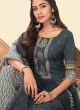 Shagufta Pant Style Salwar Kameez In Dark Grey