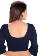 Navy Blue Simple Blouse In Cotton Lycra Fabric