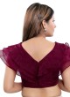 Designer Organza Readymade Blouse In Wine Color