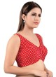 Polka Dots Red Designer Blouse