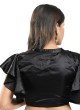 Designer Black Satin Silk Readymade Blouse