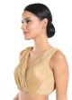 Gold Cream Color Chiffon Saree Blouse