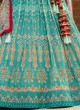 Sky Blue Georgette Wedding Lehenga Choli