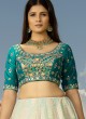 Georgette A Line Lehenga Choli In Pista Green Color