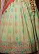 Pista Green Floor Lenght Georgette Lehenga Choli